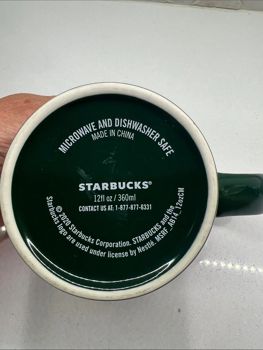 Starbucks Logo Squiggly Line Forest Green 12oz Ceramic Coffee Tea Cup Mug 2020